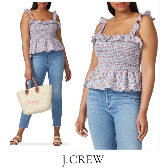 J Crew Liberty Richmond Floral Ruffle Blouse - Picture 1 of 12
